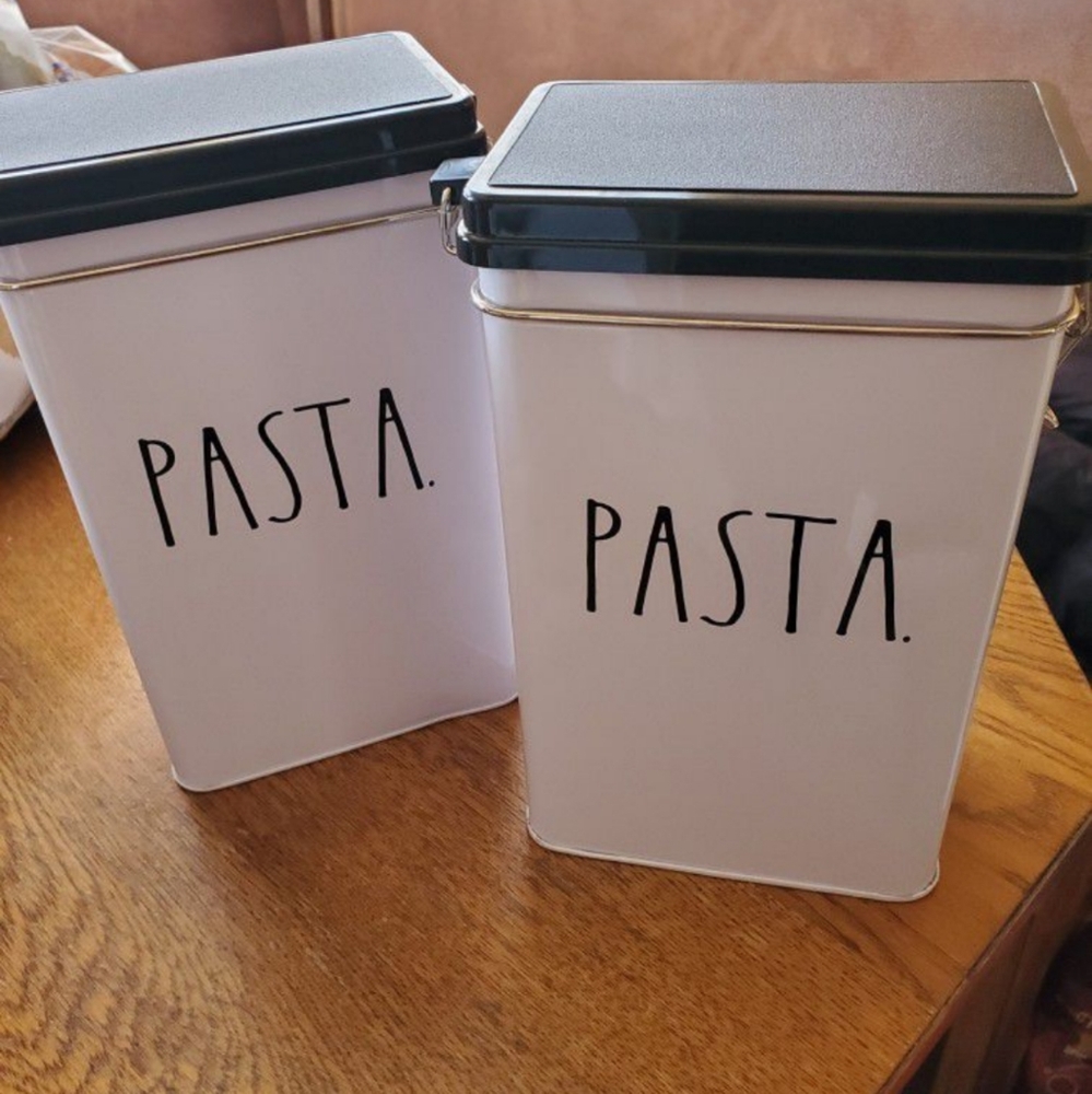 Rae Dunn pasta tin canister